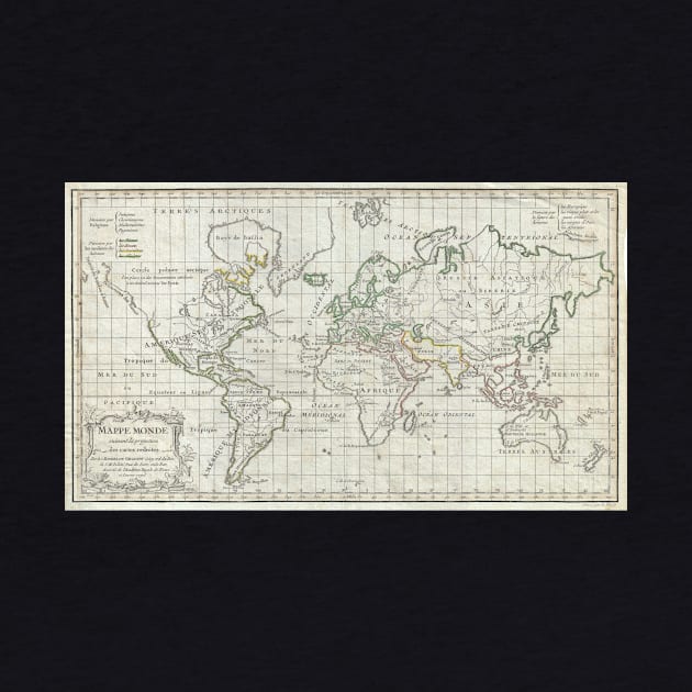 Vintage Map of The World (1784) by Bravuramedia